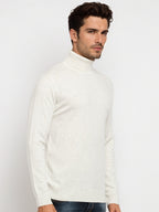 Mens Solid High Neck Sweater