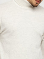 Mens Solid High Neck Sweater