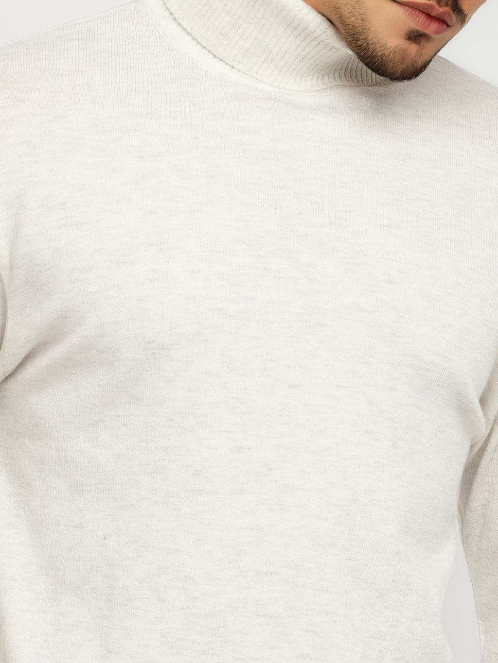 Mens Solid High Neck Sweater