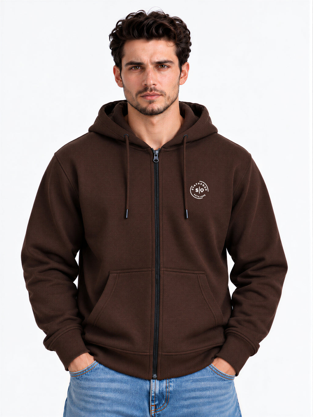Solid Hooded Blended Regular Fit Sweatshirt