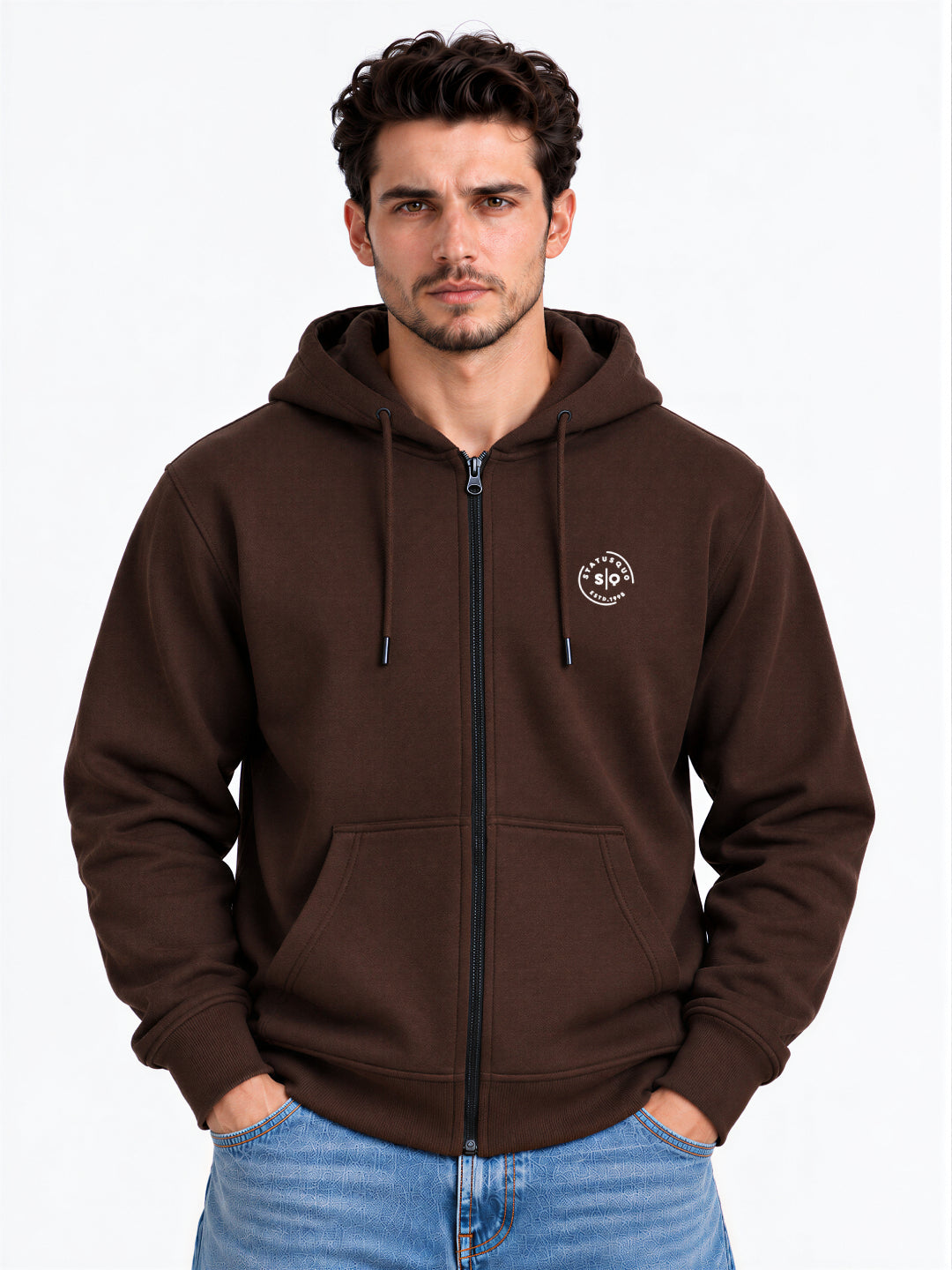 Solid Hooded Blended Regular Fit Sweatshirt