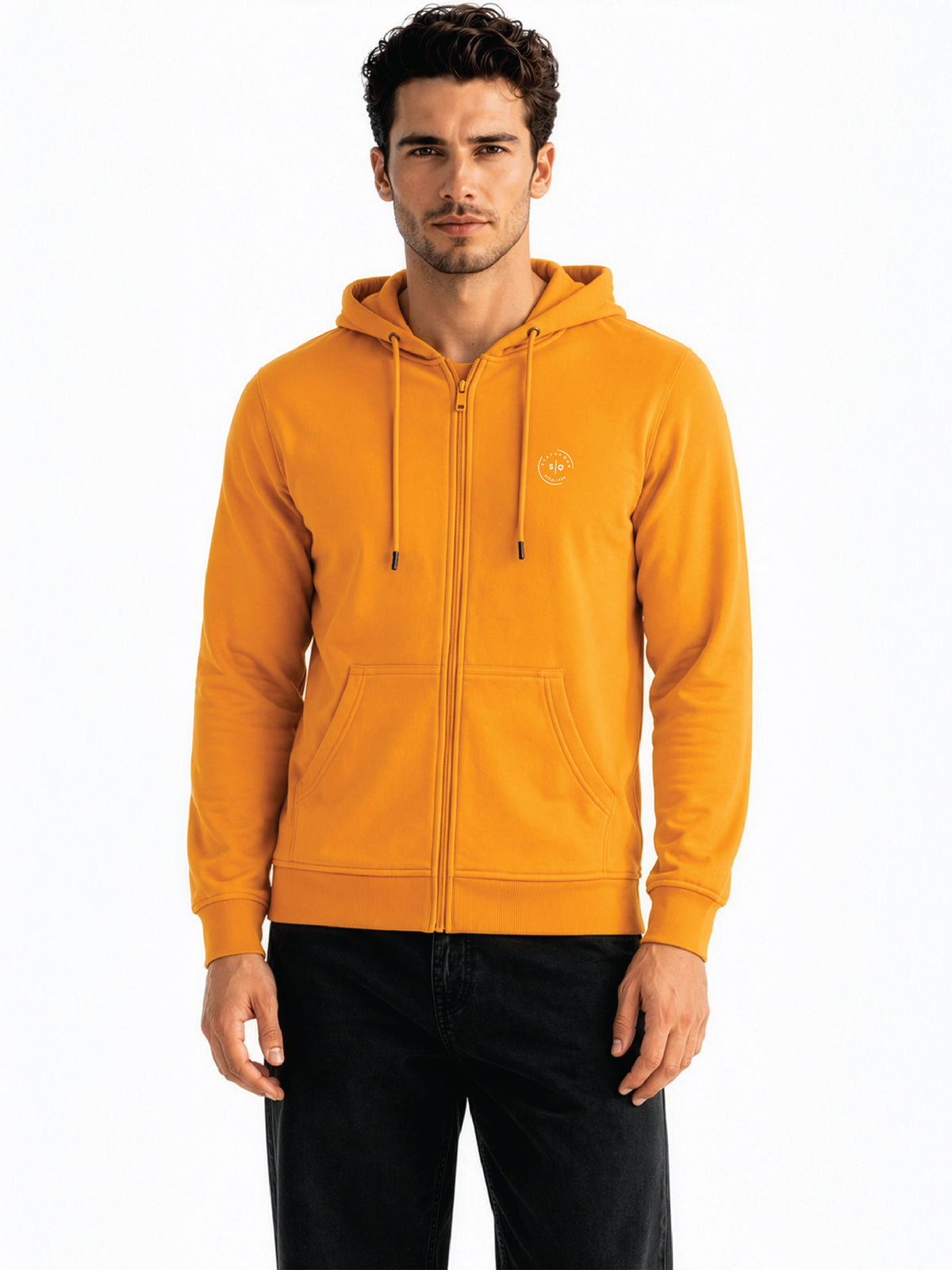 Men Solid Hooded Sweatshirt