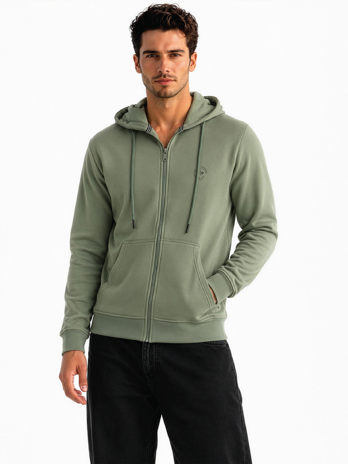 Men Solid Hooded Sweatshirt