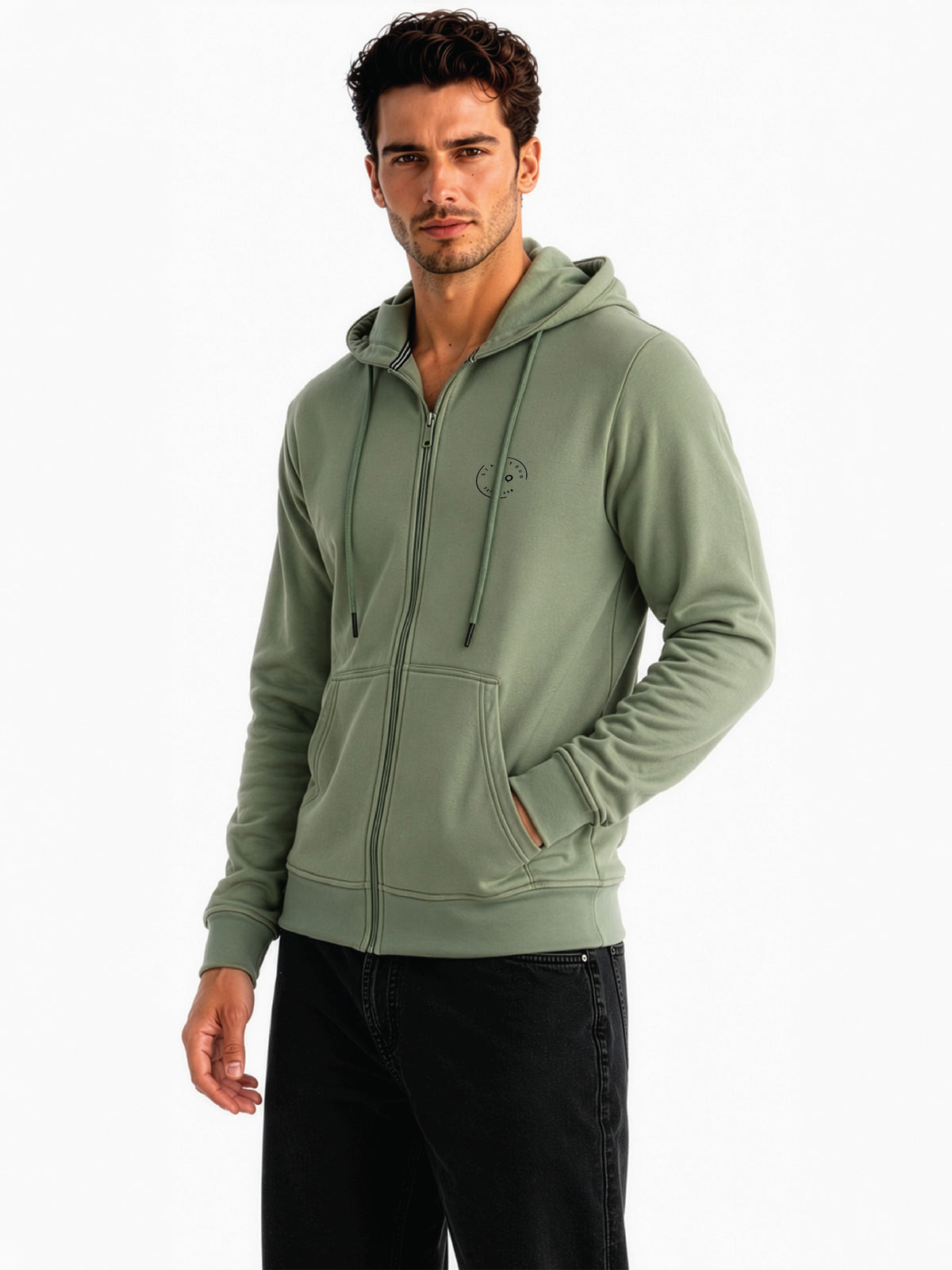 Men Solid Hooded Sweatshirt