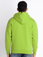 Solid Fleece Zipper Sweatshirt With Hoodie