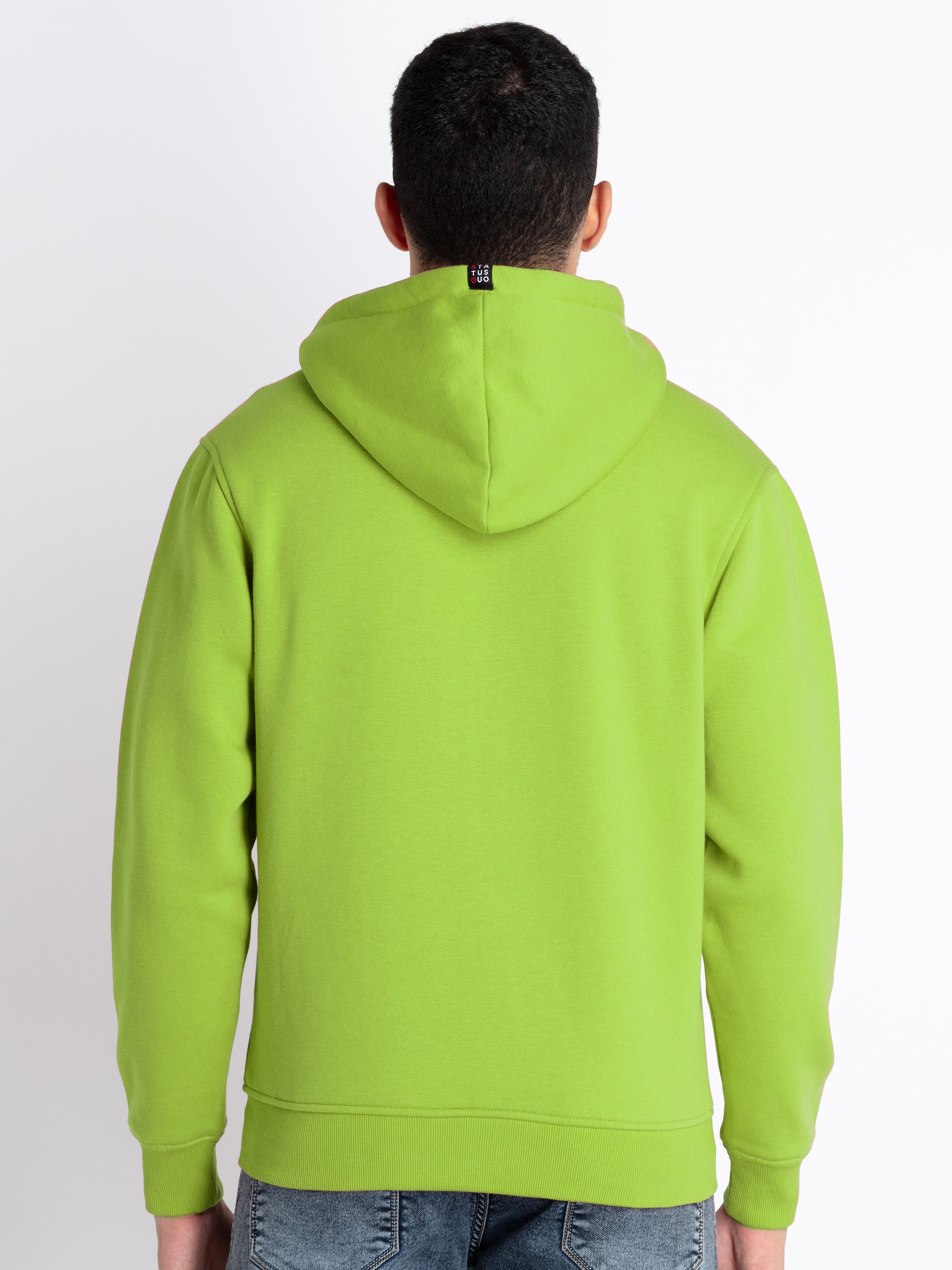 Solid Fleece Zipper Sweatshirt With Hoodie