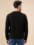 Men's Chest Typography Print Full Sleeves Round Neck Regular Fit Fleece Sweatshirt