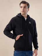 Black Logo Zip Hoodie
