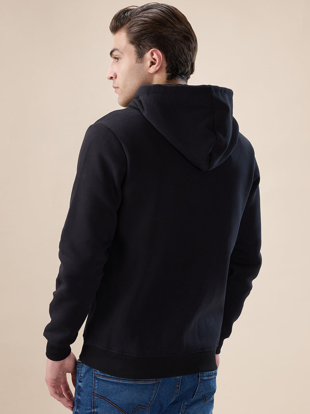 Black Logo Zip Hoodie
