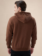 Brown Logo Zip Hoodie