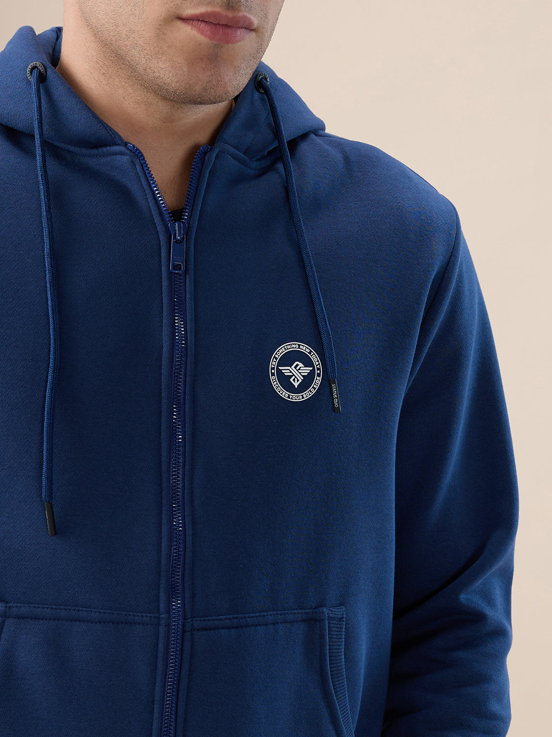 Denim Logo Zip Hoodie
