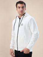 Off White Logo Zip Hoodie