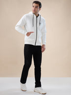 Off White Logo Zip Hoodie