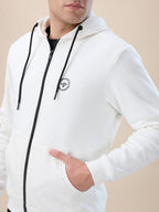 Off White Logo Zip Hoodie