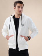 Off White Logo Zip Hoodie