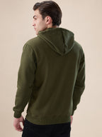 Olive Logo Zip Hoodie