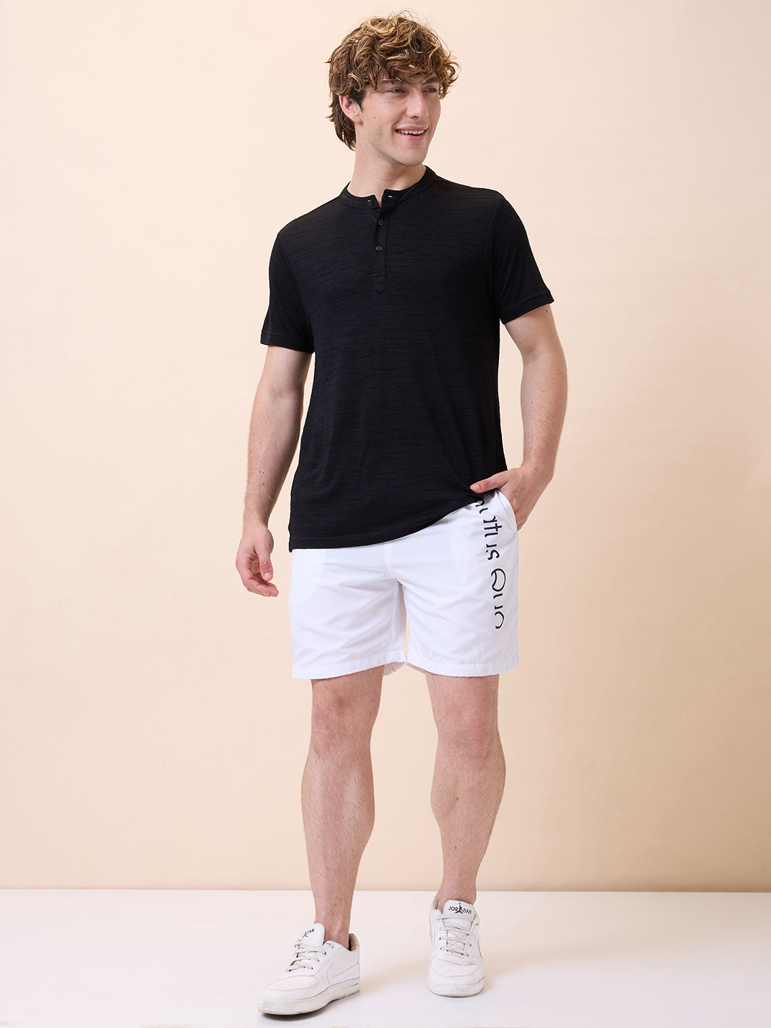 Men's Solid Regular Fit Drawstring Short