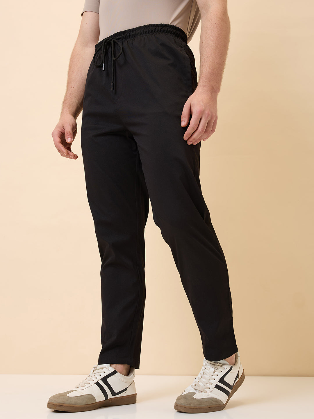 Status Quo Men's New Basic Solid Regular Fit Drawstring Track Pant