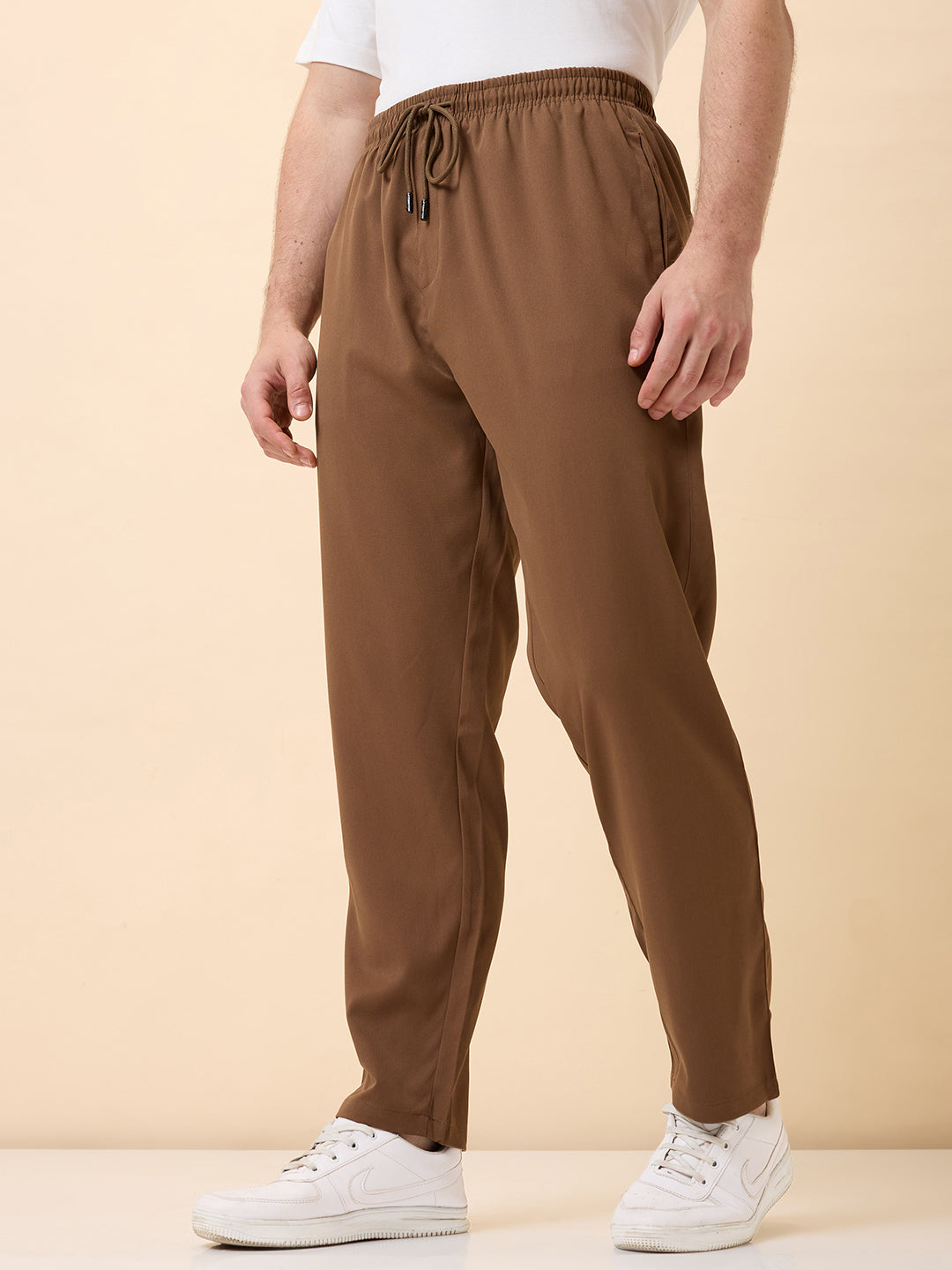 Status Quo Men's New Basic Solid Regular Fit Drawstring Track Pant