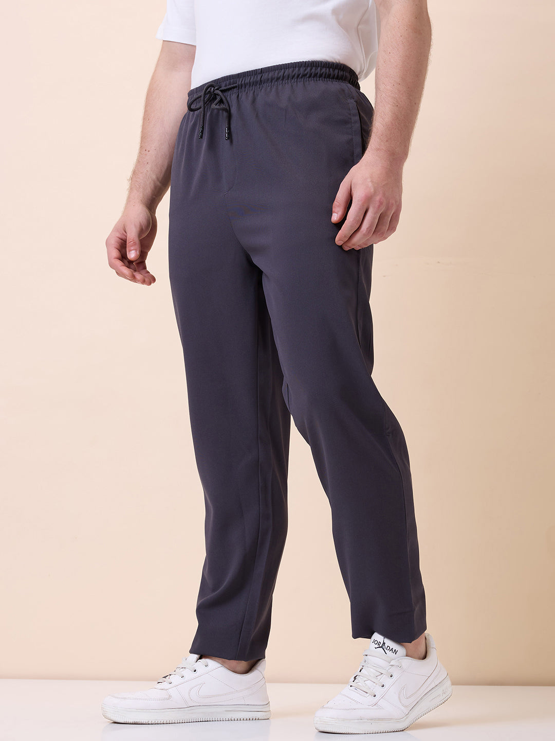 Status Quo Men's New Basic Solid Regular Fit Drawstring Track Pant