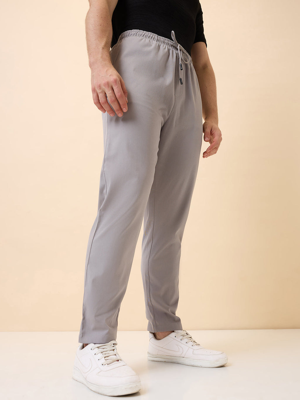 Status Quo Men's New Basic Solid Regular Fit Drawstring Track Pant