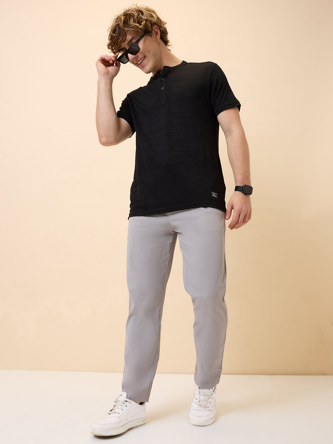 Status Quo Men's New Basic Solid Regular Fit Drawstring Track Pant