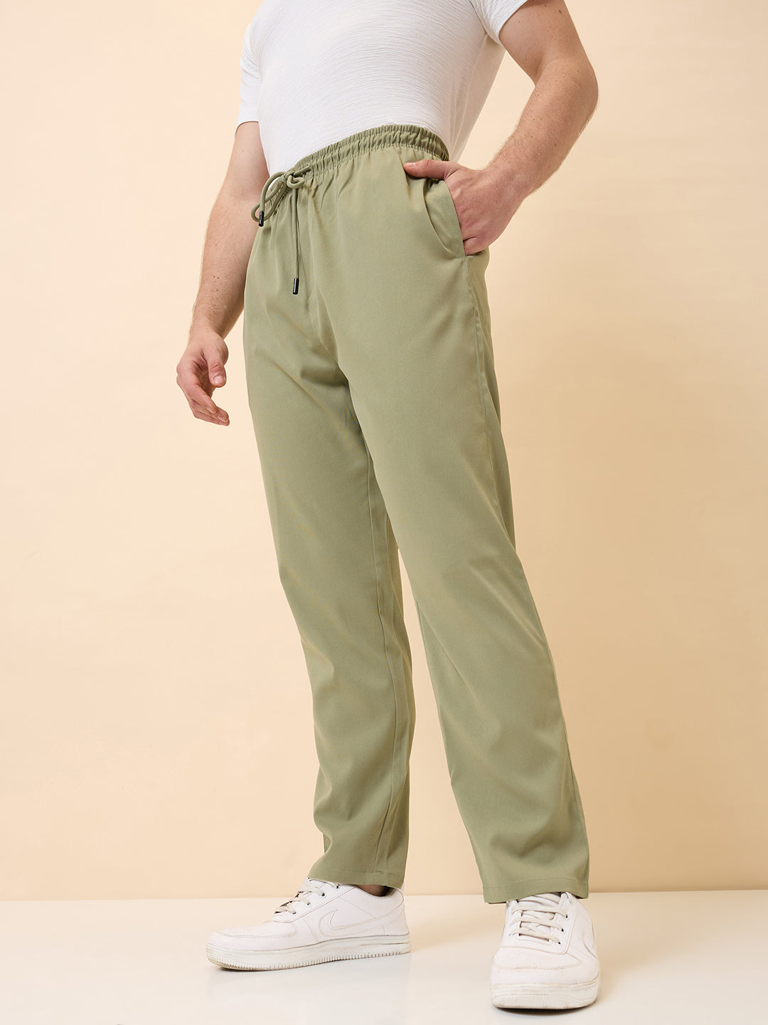 Status Quo Men's New Basic Solid Regular Fit Drawstring Track Pant Secondary image