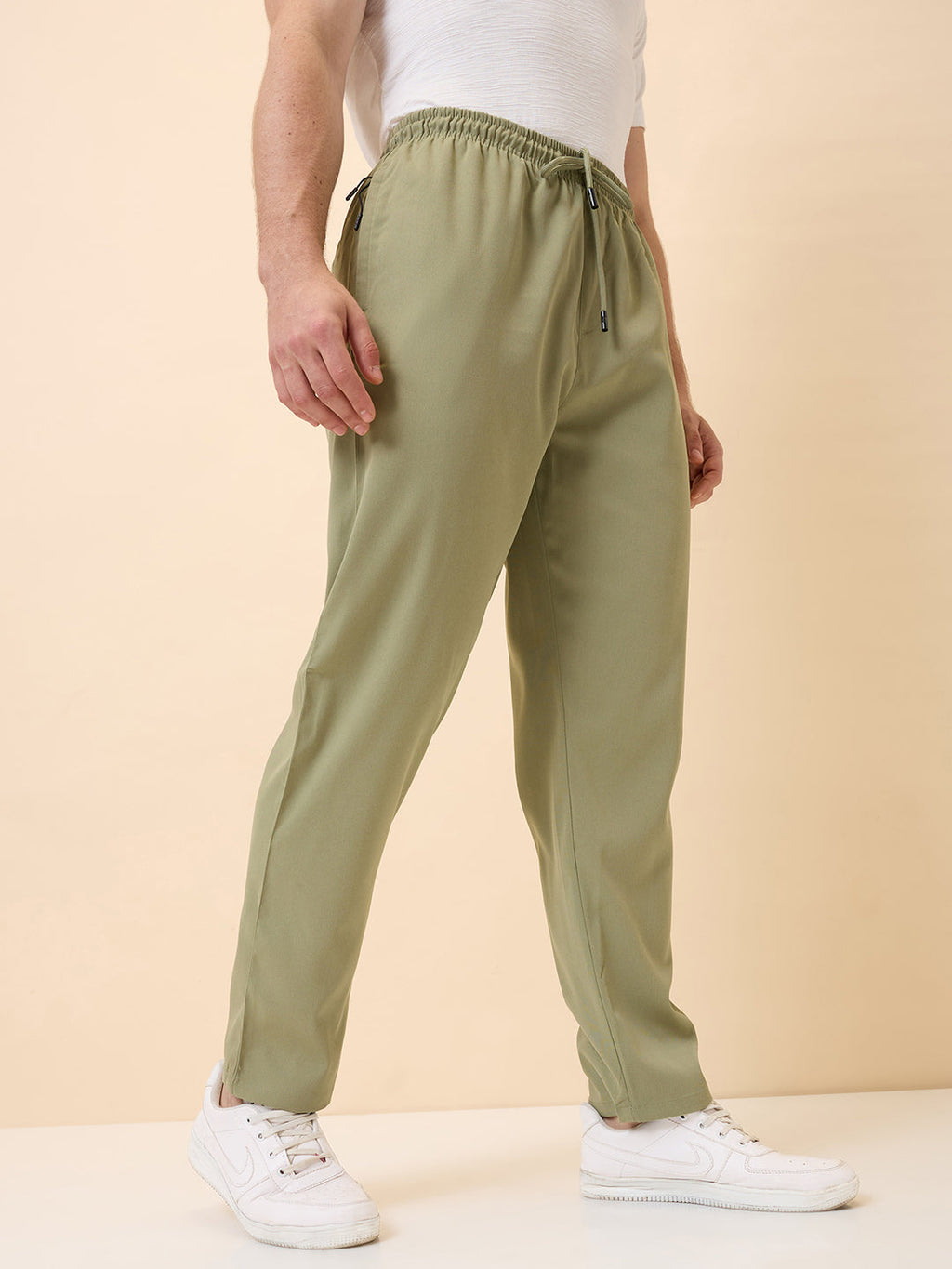 Status Quo Men's New Basic Solid Regular Fit Drawstring Track Pant