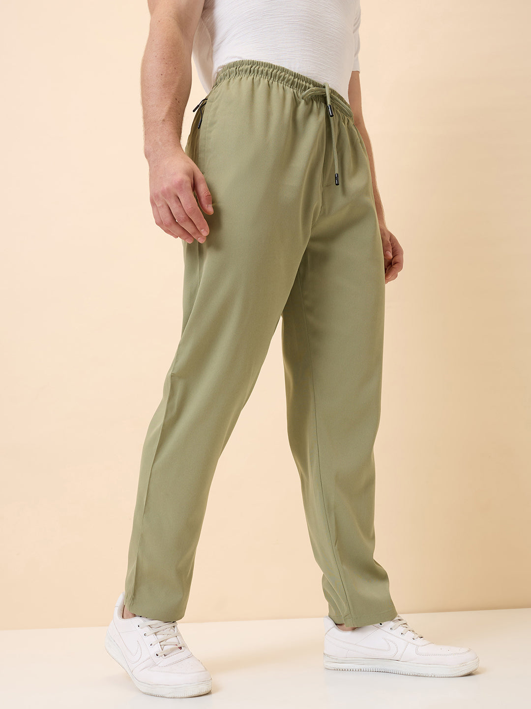 Status Quo Men's New Basic Solid Regular Fit Drawstring Track Pant