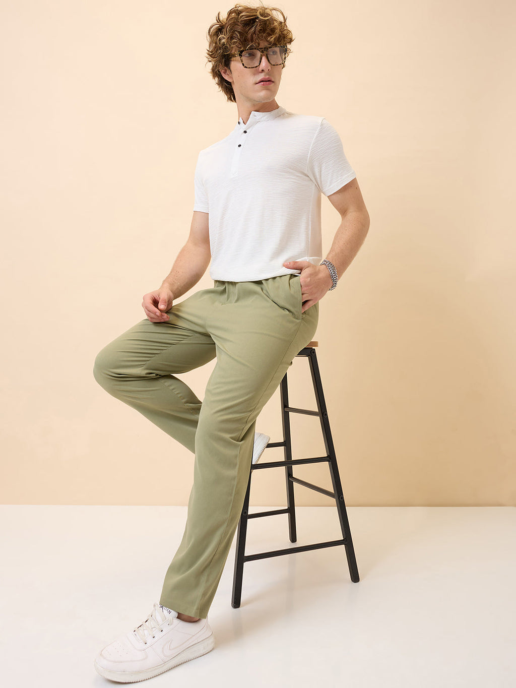 Status Quo Men's New Basic Solid Regular Fit Drawstring Track Pant