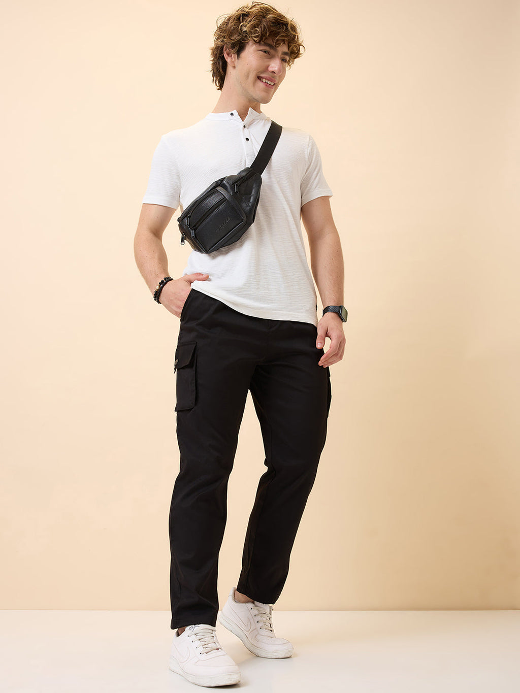 Status Quo Men's New Basic Solid Regular Fit Drawstring Track Pant