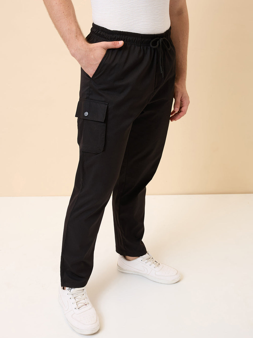 Status Quo Men's New Basic Solid Regular Fit Drawstring Track Pant