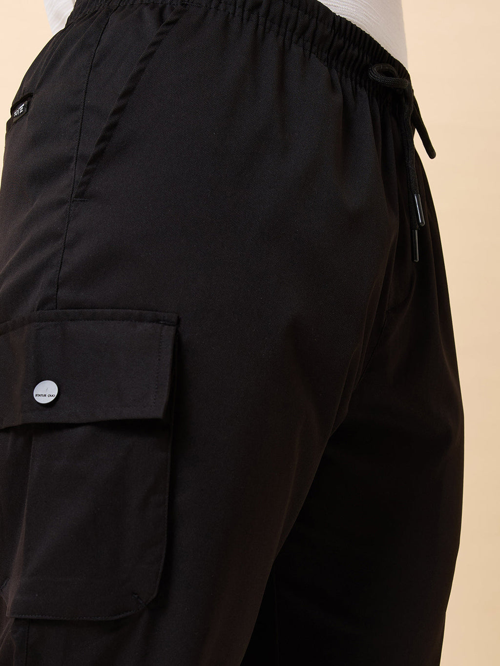 Status Quo Men's New Basic Solid Regular Fit Drawstring Track Pant