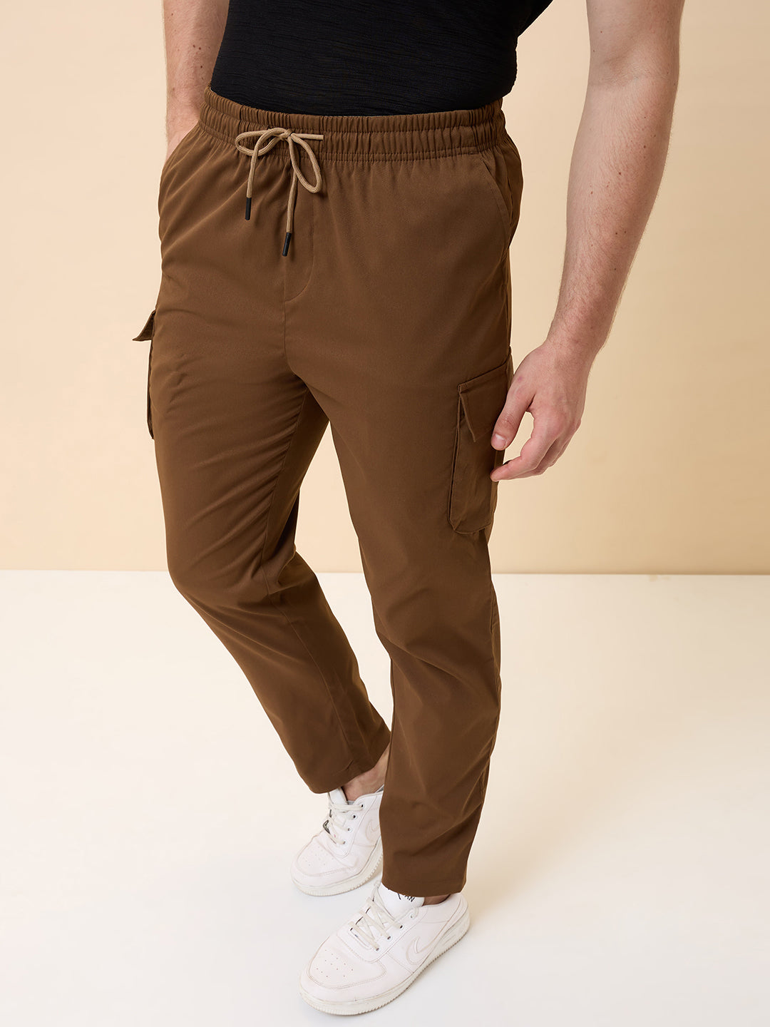 Status Quo Men's New Basic Solid Regular Fit Drawstring Track Pant Secondary image