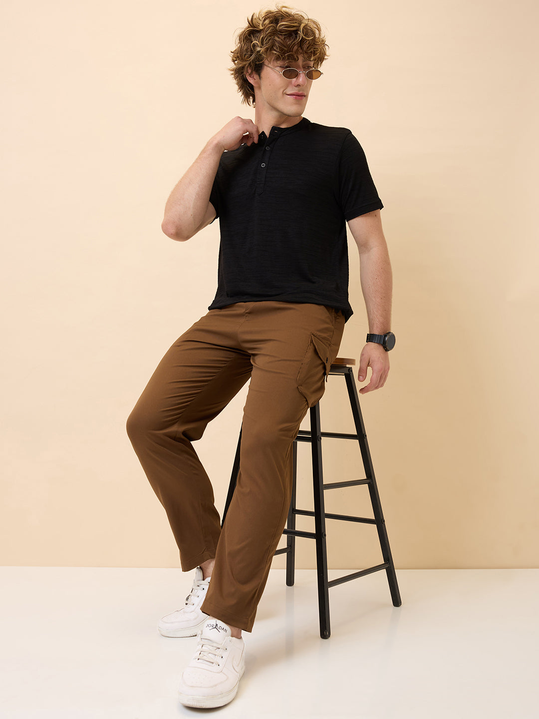 Status Quo Men's New Basic Solid Regular Fit Drawstring Track Pant