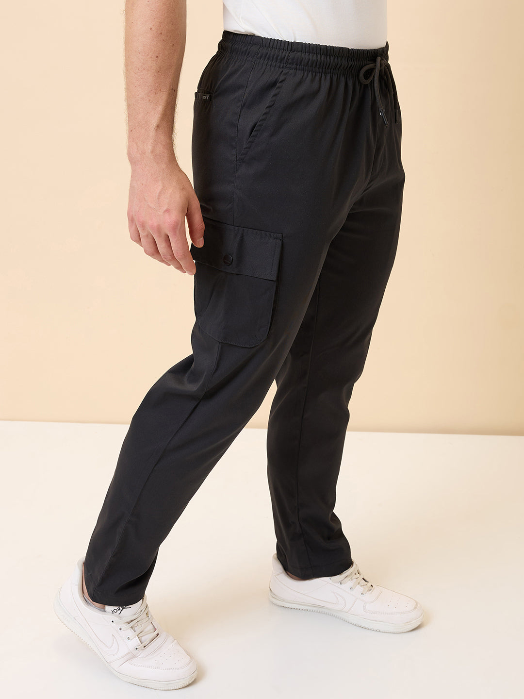 Status Quo Men's New Basic Solid Regular Fit Drawstring Track Pant