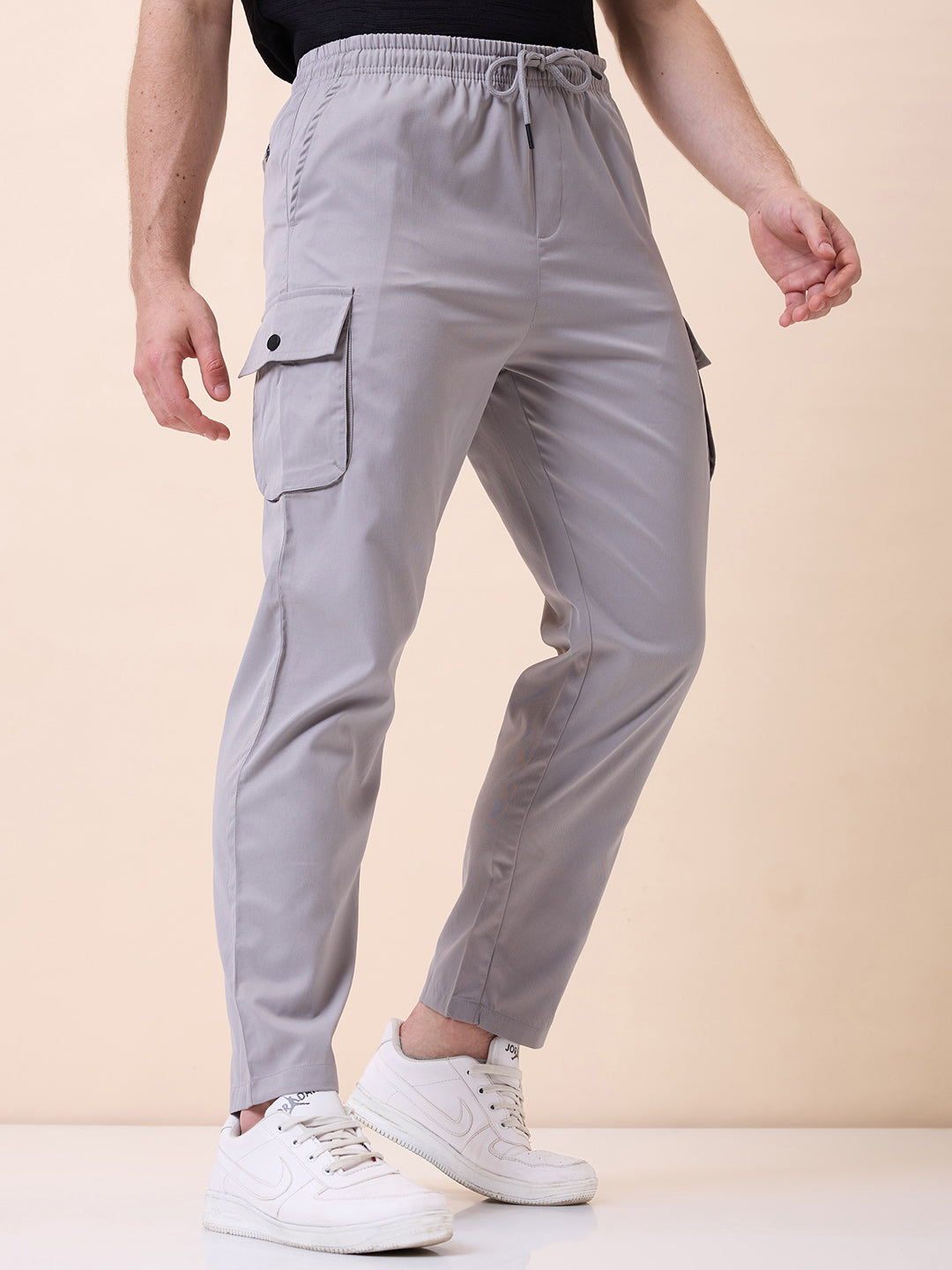 Status Quo Men's New Basic Solid Regular Fit Drawstring Track Pant