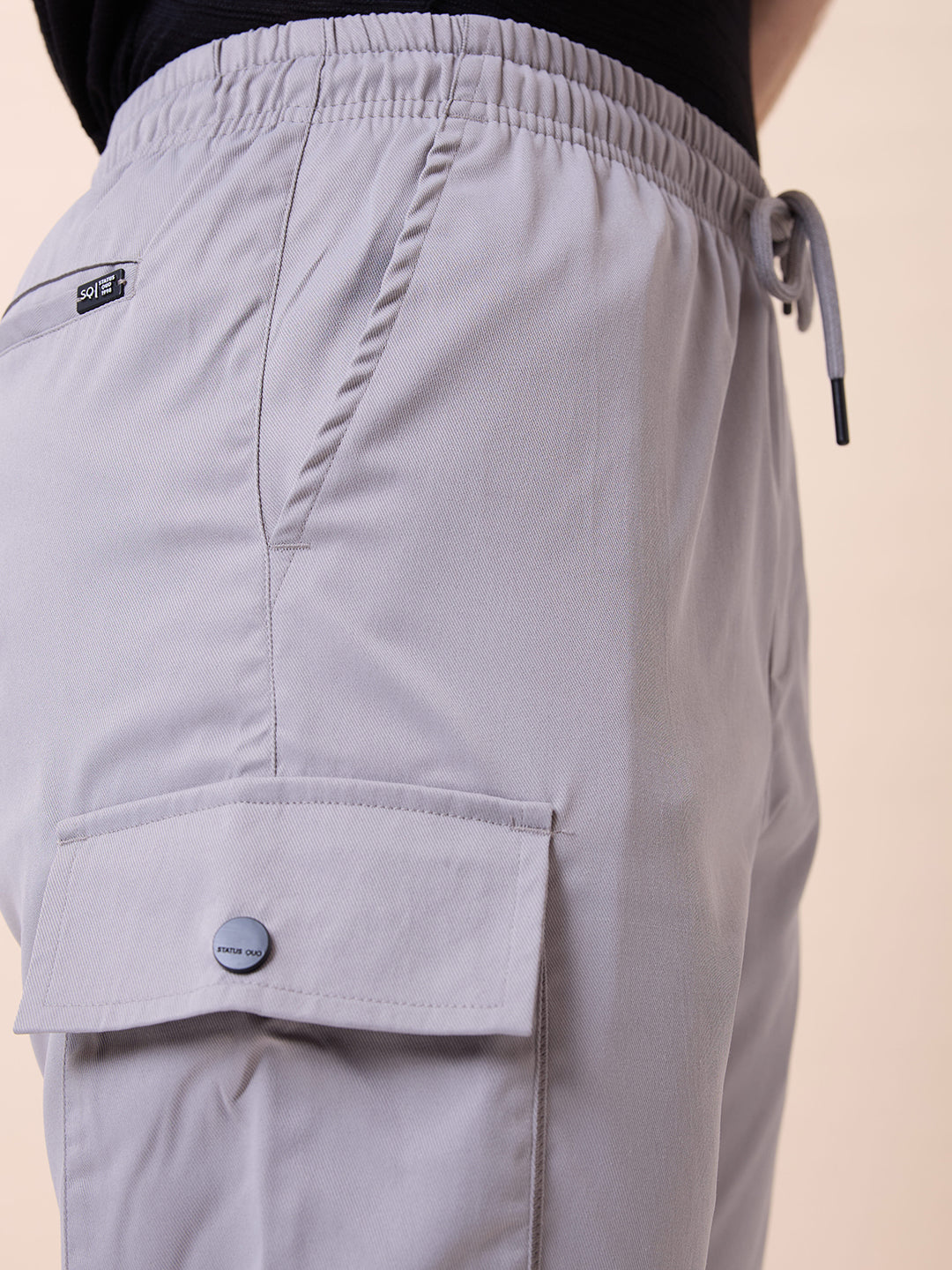 Status Quo Men's New Basic Solid Regular Fit Drawstring Track Pant