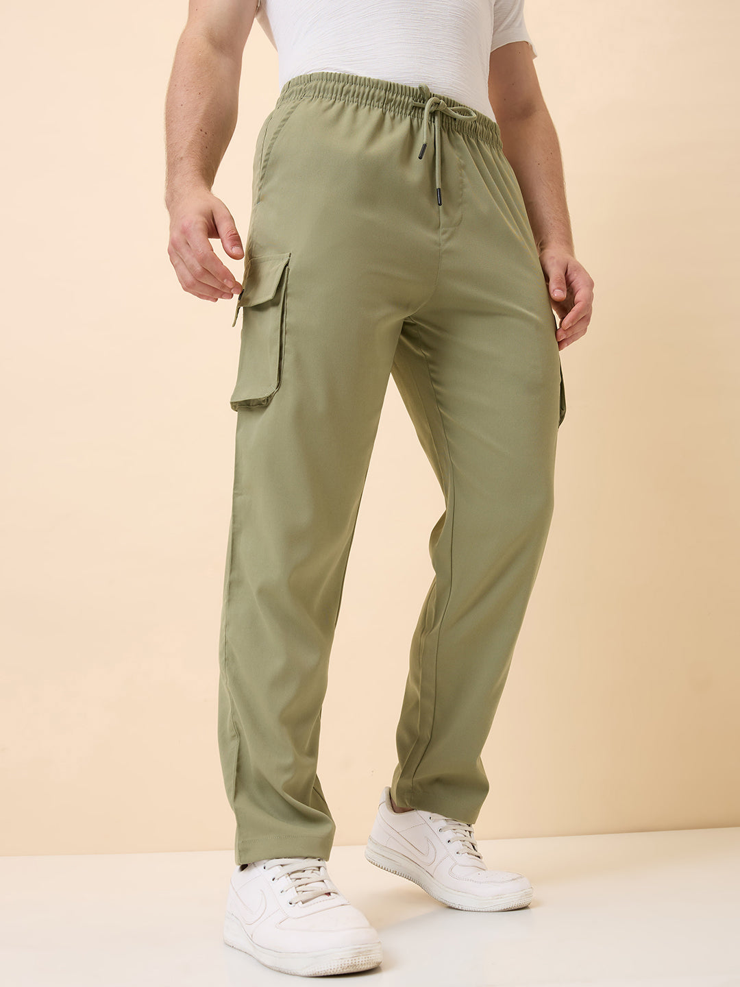 Status Quo Men's New Basic Solid Regular Fit Drawstring Track Pant