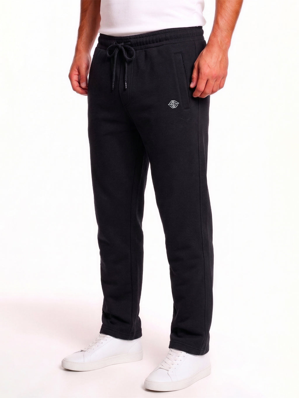 Black Solid Track Pants