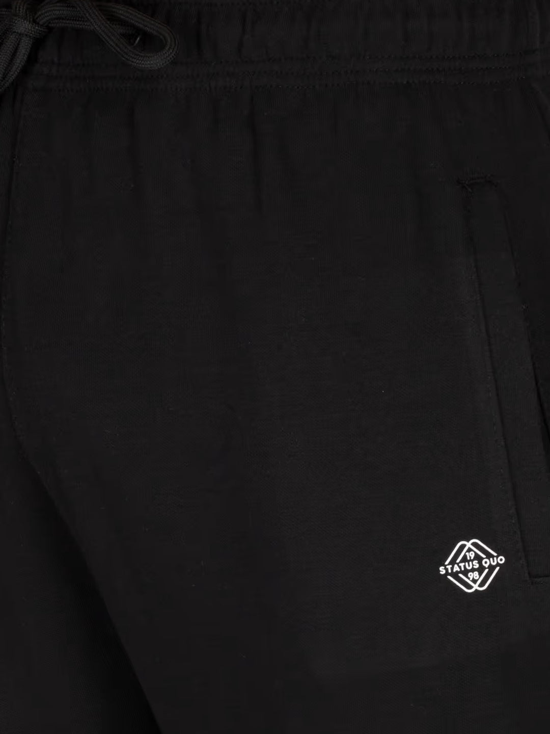 Black Solid Track Pants