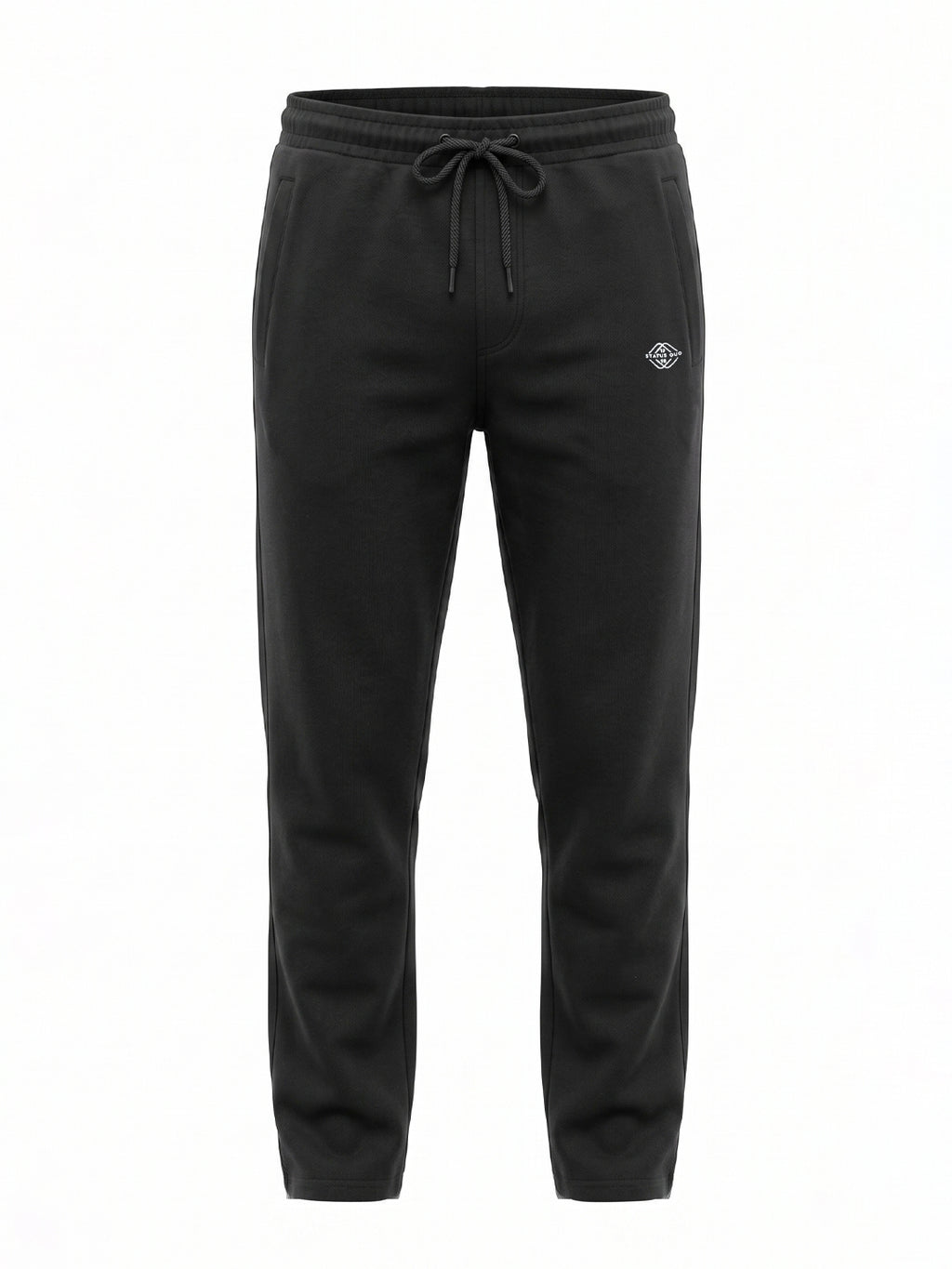 Black Solid Track Pants
