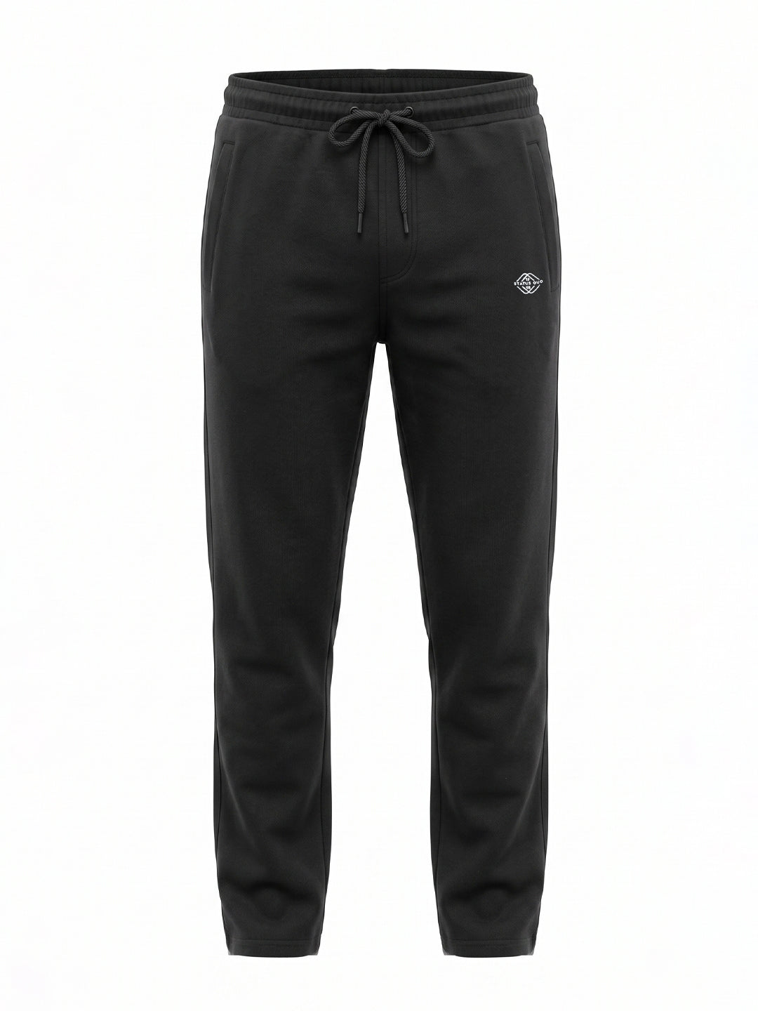 Black Solid Track Pants