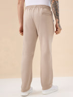 Status Quo Men's Solid Regular Fit Fleece Trackpant with Drawstring Waist With Logo