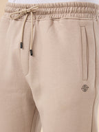 Status Quo Men's Solid Regular Fit Fleece Trackpant with Drawstring Waist With Logo