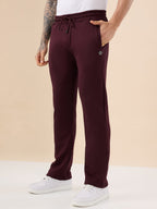Men's Solid Regular Fit Fleece Trackpant with Drawstring Waist With Logo