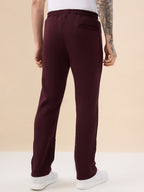 Men's Solid Regular Fit Fleece Trackpant with Drawstring Waist With Logo