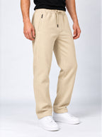 Men's Cotton Blend Regular Fit Drawstring Track Pants