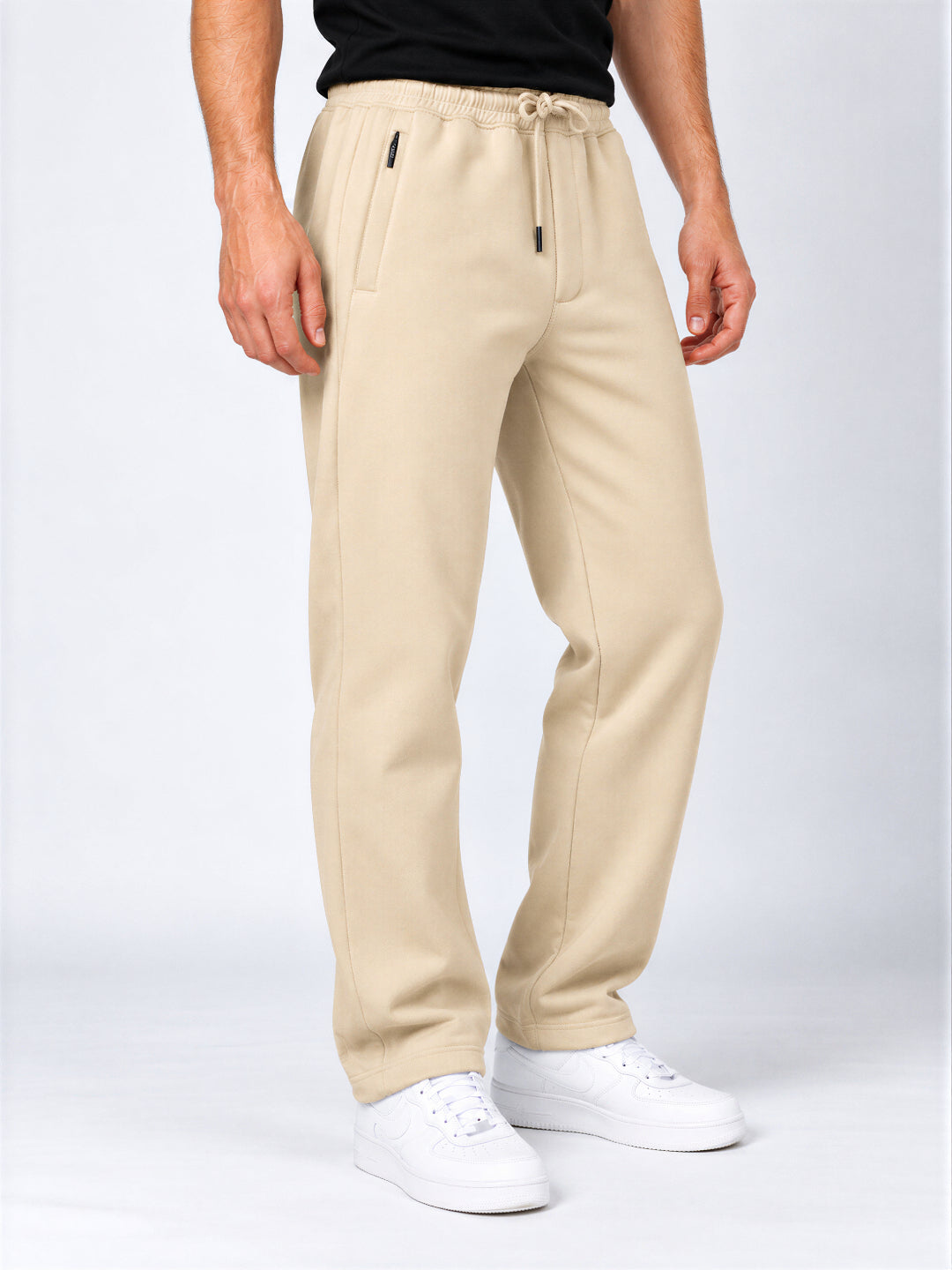 Men's Cotton Blend Regular Fit Drawstring Track Pants