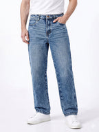 Blue Washed Relaxed Fit Jeans